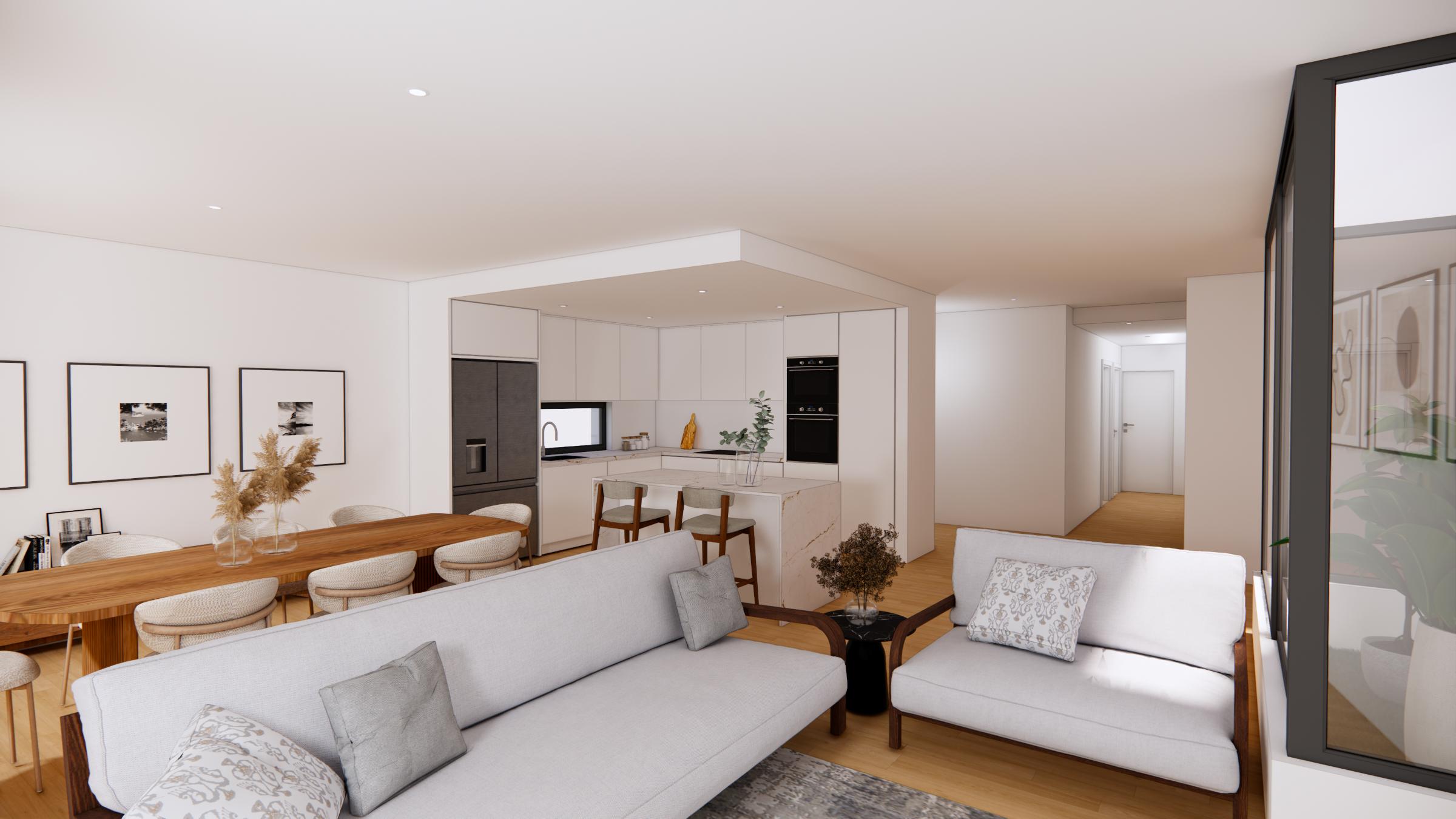 enquadra-moirinho3-11 Foto da sala de estar para a cozinha - open space