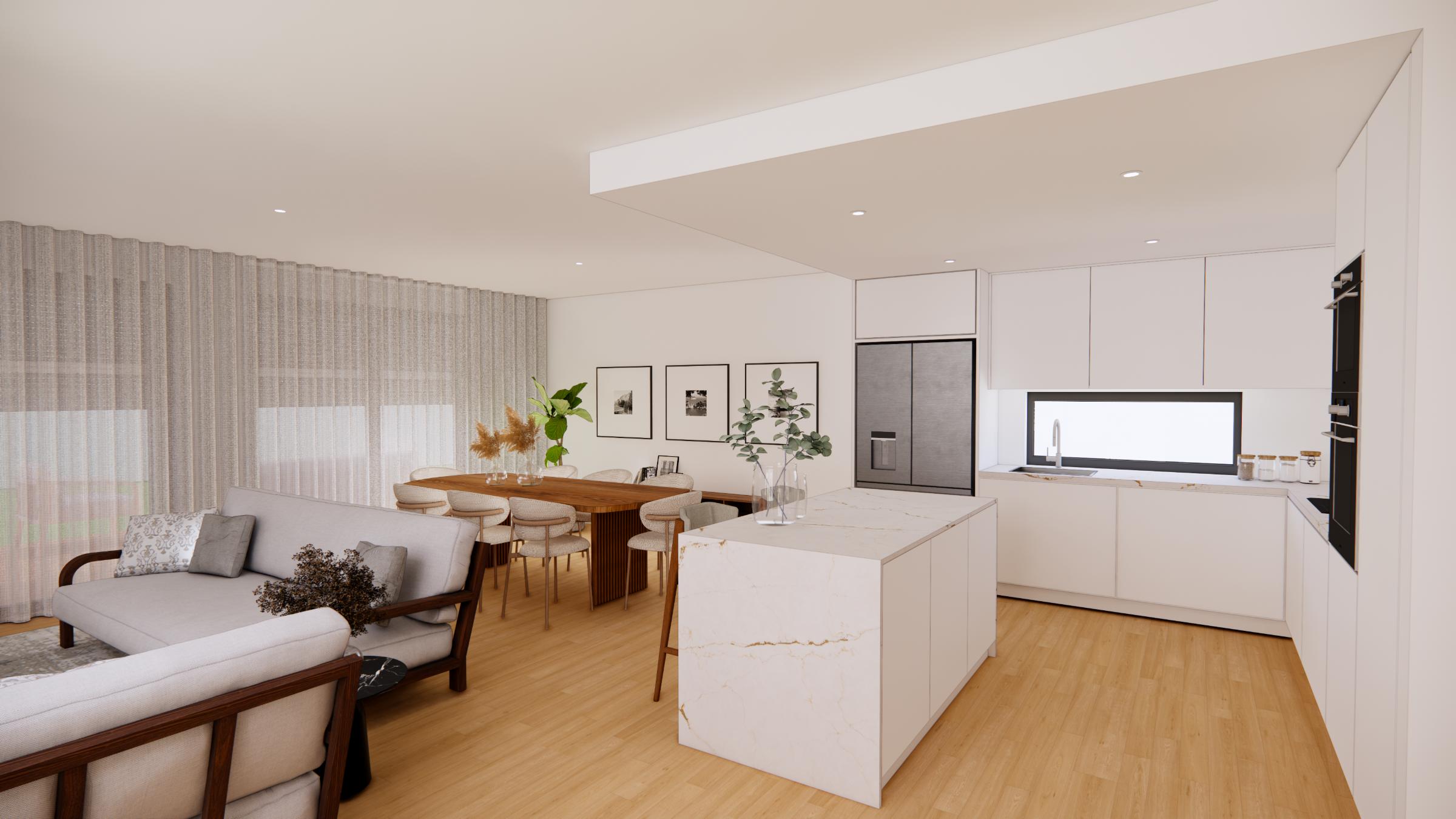 enquadra-moirinho3-14 Foto da cozinha para a sala de jantar - open space