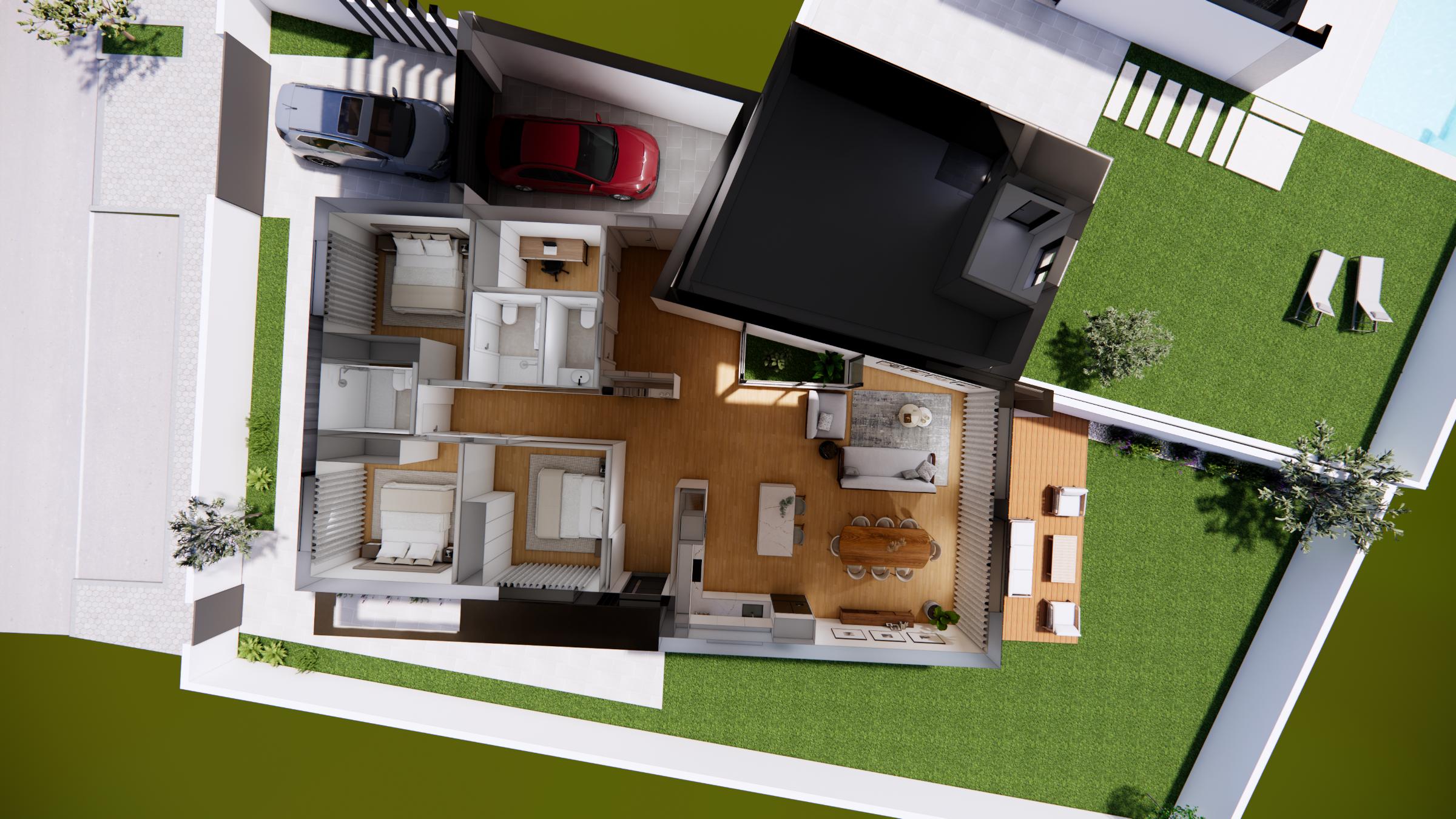 enquadra-moirinho3-19 Foto 3D da planta da casa - vista de cima